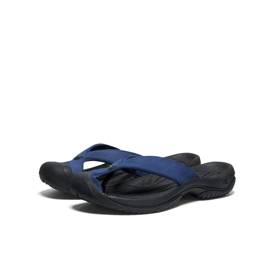 Men's Waimea Leather Flip-Flop  |  Naval Academy/Black heeled