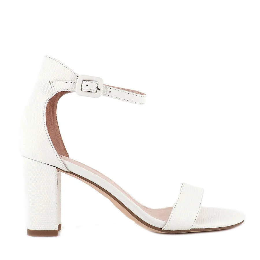 Metal Buckle Charity Mood GESSIE - WHITE LIZARD