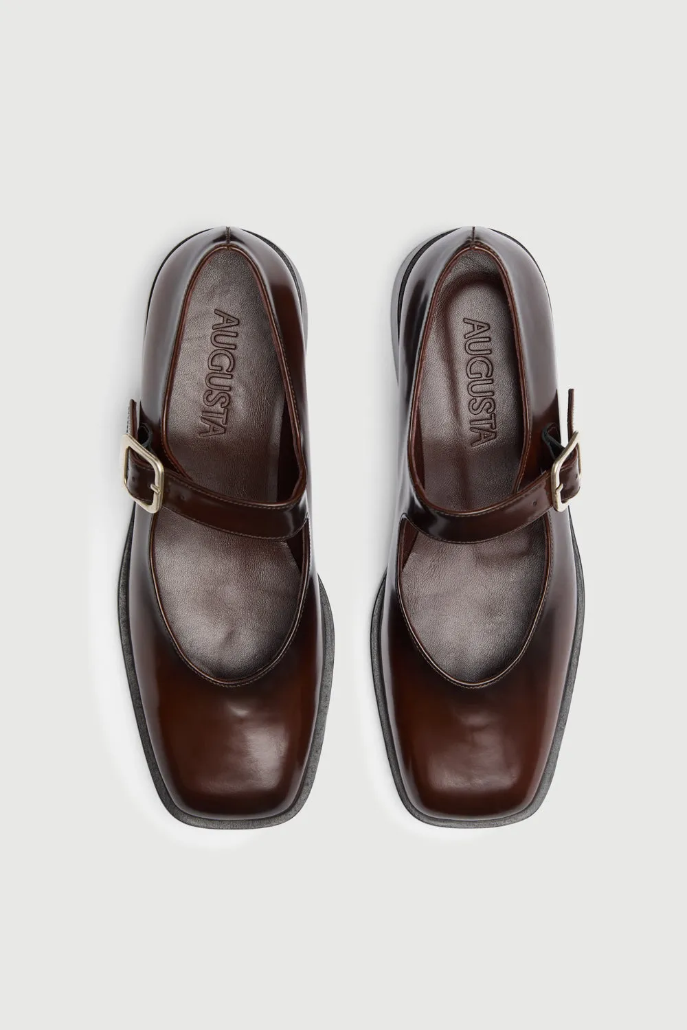 Good elasticity Gia Mary Janes in Caramel Leather