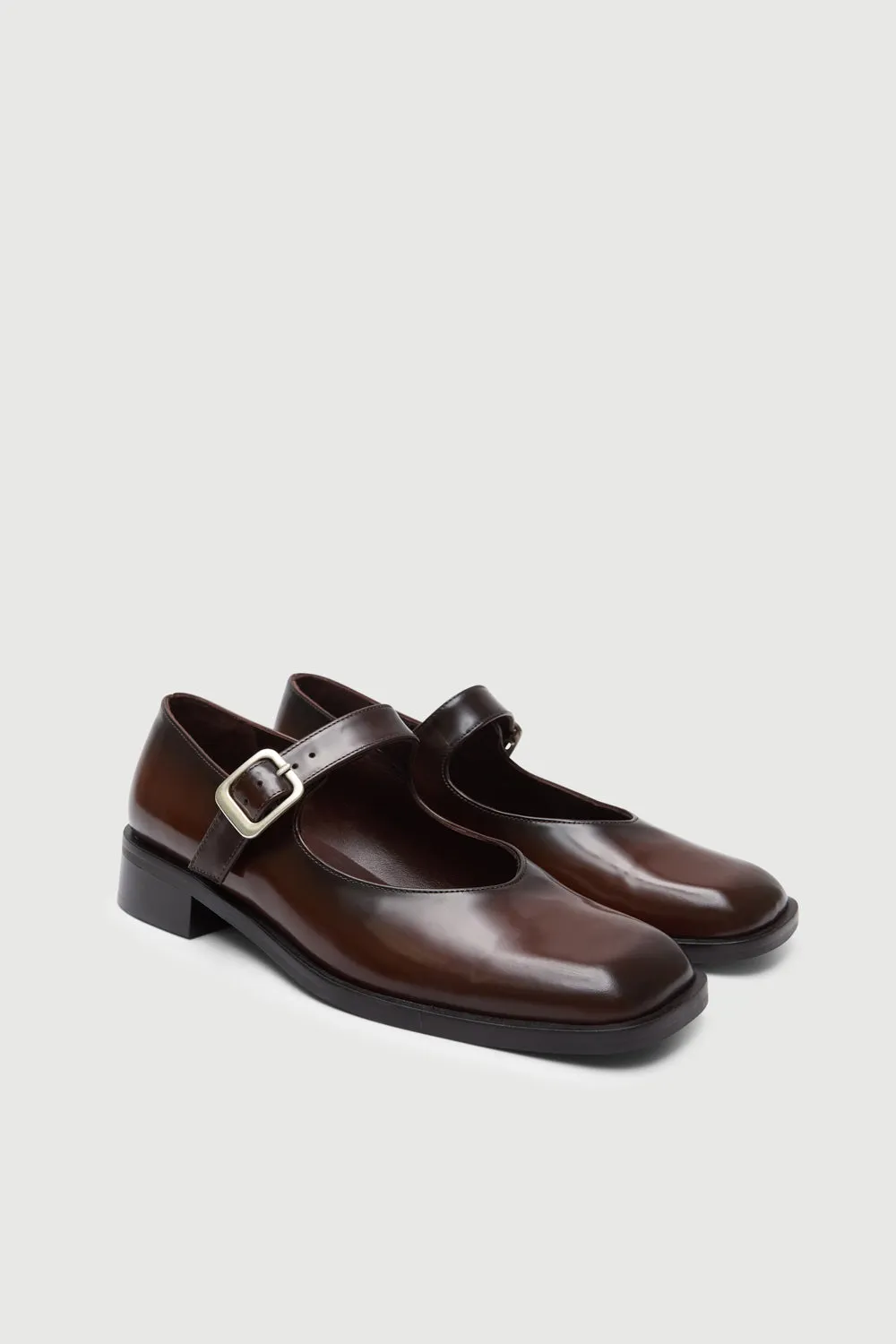 Gia Mary Janes in Caramel Leather High Quality