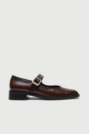 Gia Mary Janes in Caramel Leather Smooth Surface