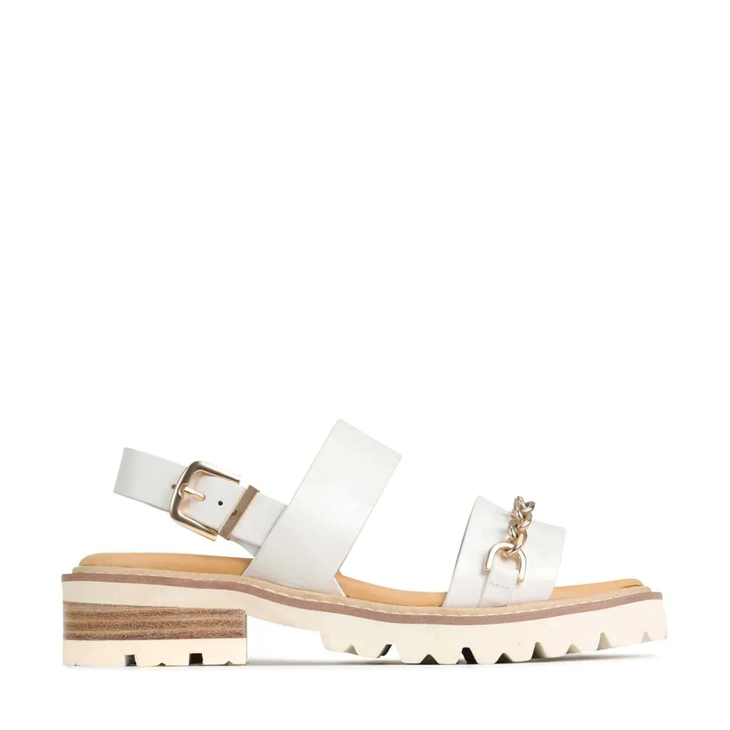 Flexible Shank GIL LEATHER SLING-BACK SANDALS