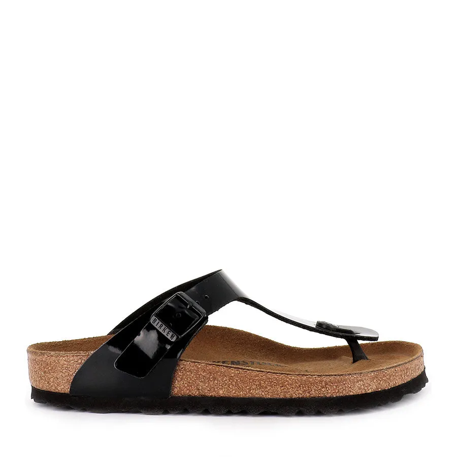 GIZEH BIRKO-FLOR - BLACK PATENT Resilient Mid Top