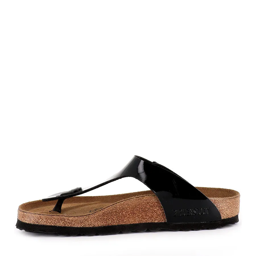 GIZEH BIRKO-FLOR - BLACK PATENT Zip Up Design Comfort Design Features