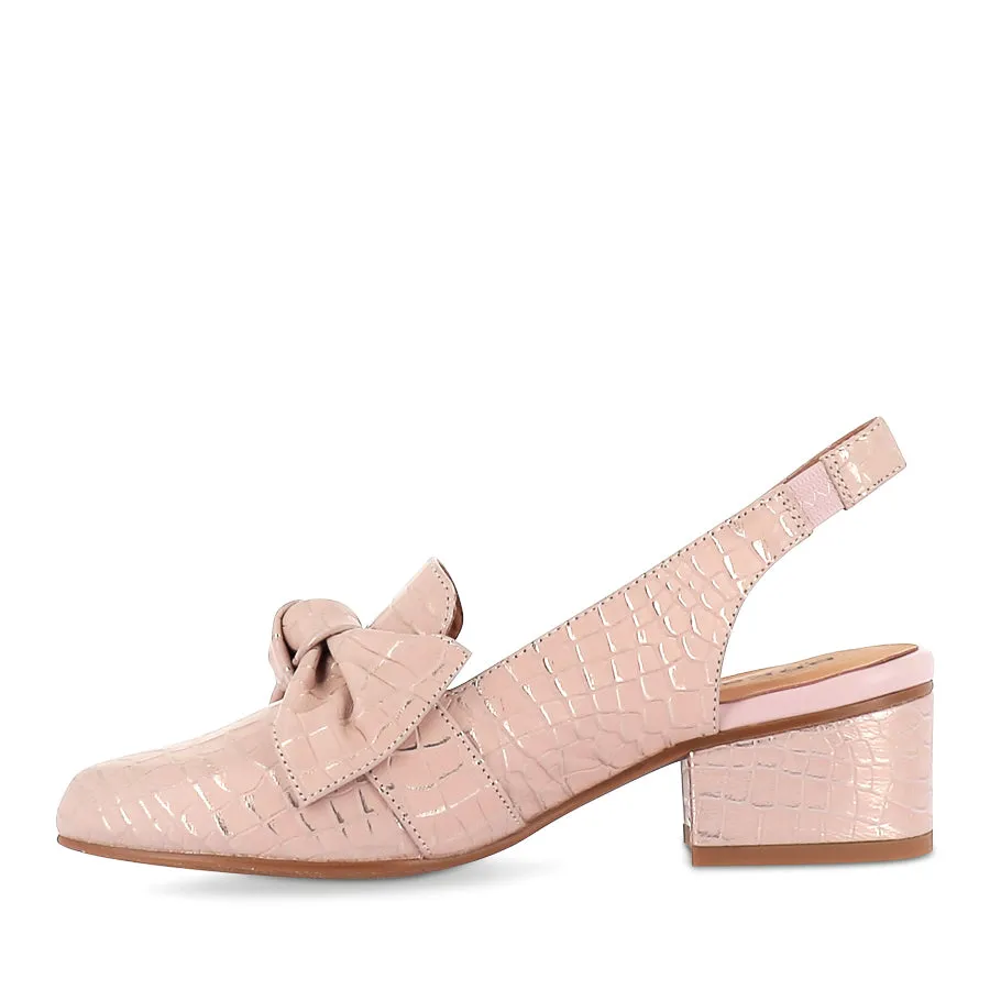 Classic Lady Cozy Flats AUSTEN - PINK METAL CROC LEATHER