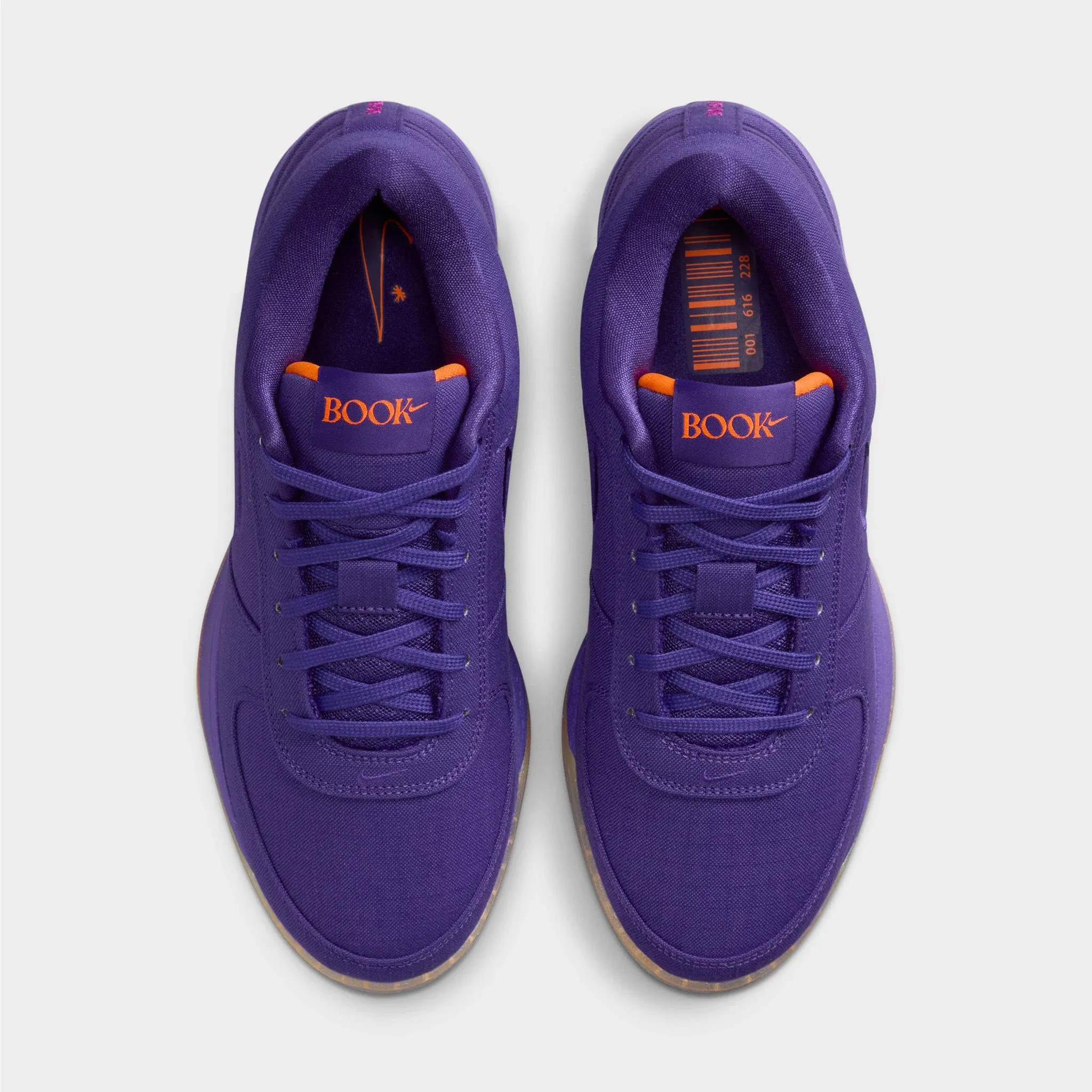 Nike Book 1 Court Purple / Total Orange - Taupe Grey Composite Upper Material Hyperelastic Polymer Layer