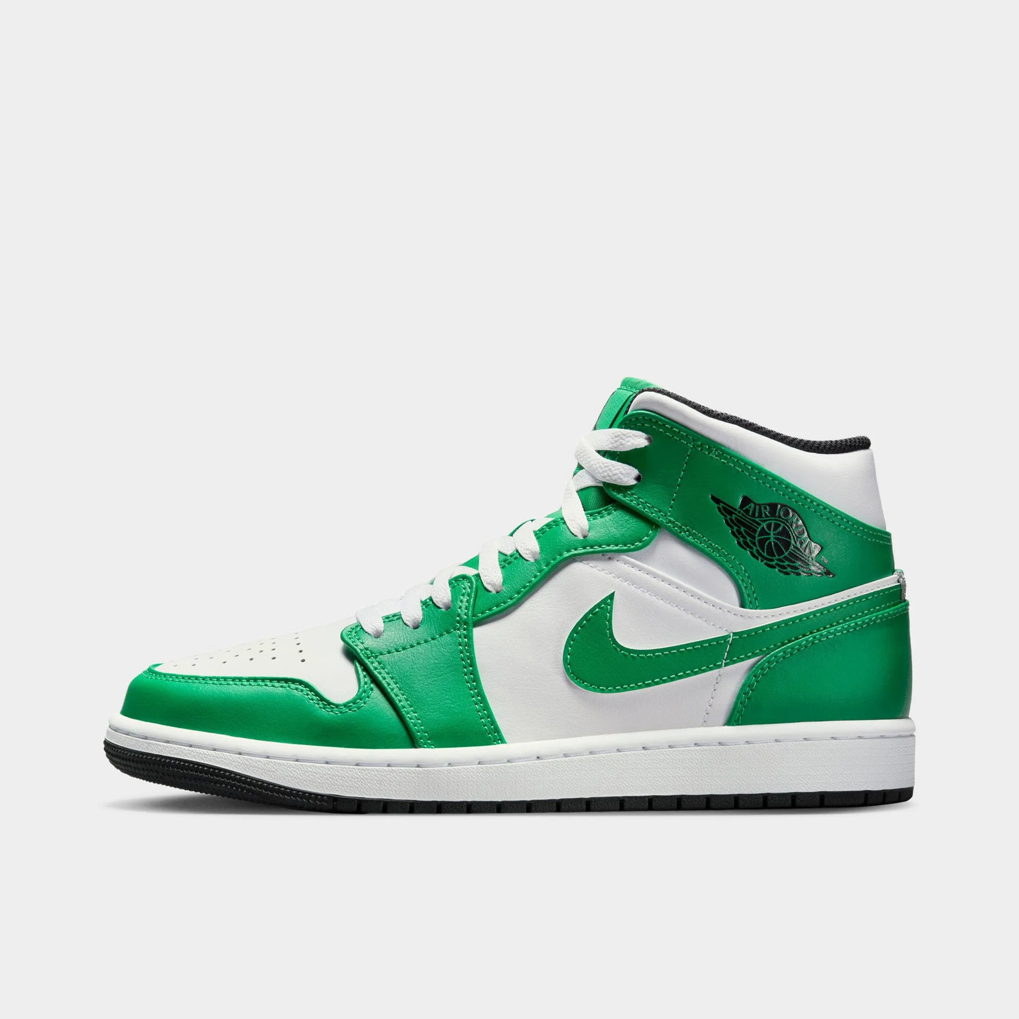 Jordan 1 Mid Lucky Green / Black - White Air Flow Adjustable lacing