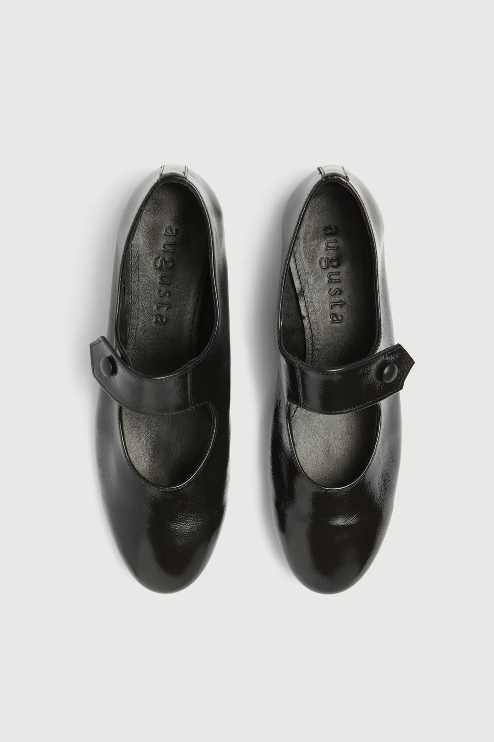 Greta Mary Janes in Black Patent Leather Good Air Permeability Wrinklefree