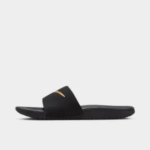 Nike Kawa Slide GS Black / Metallic Gold Aerated Insole Seamless Upper