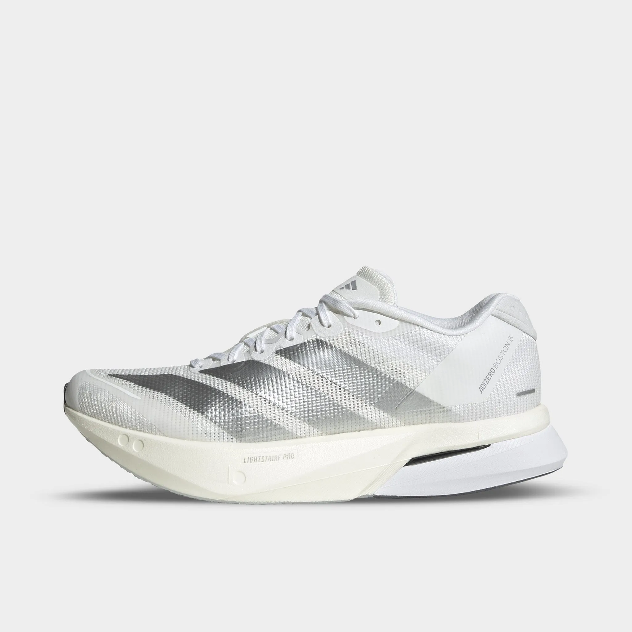 adidas Women's Adizero Boston 13 White / Matte Silver - Dash Grey Iconic Ease Temperature control