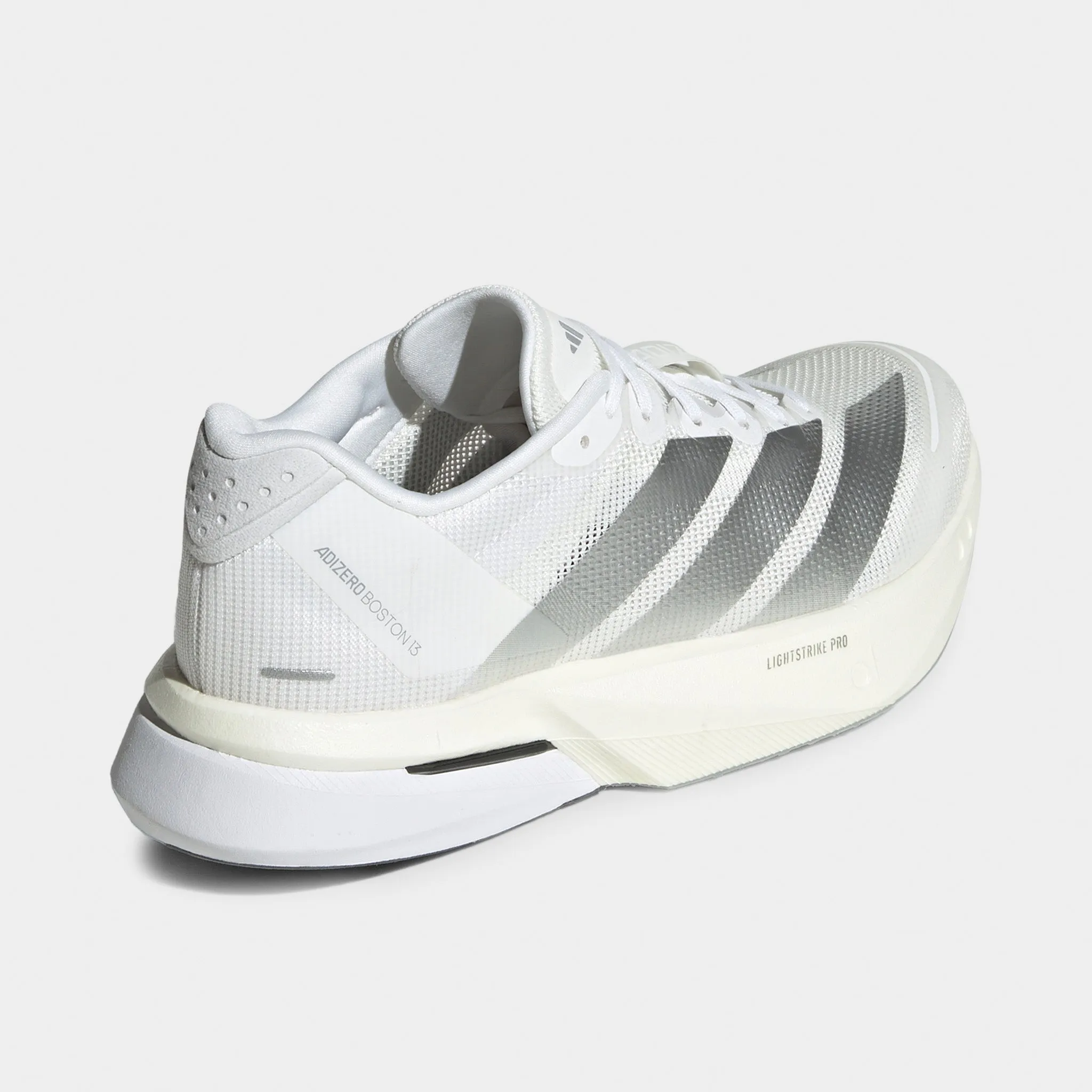 High Support Comfort Edge adidas Women's Adizero Boston 13 White / Matte Silver - Dash Grey