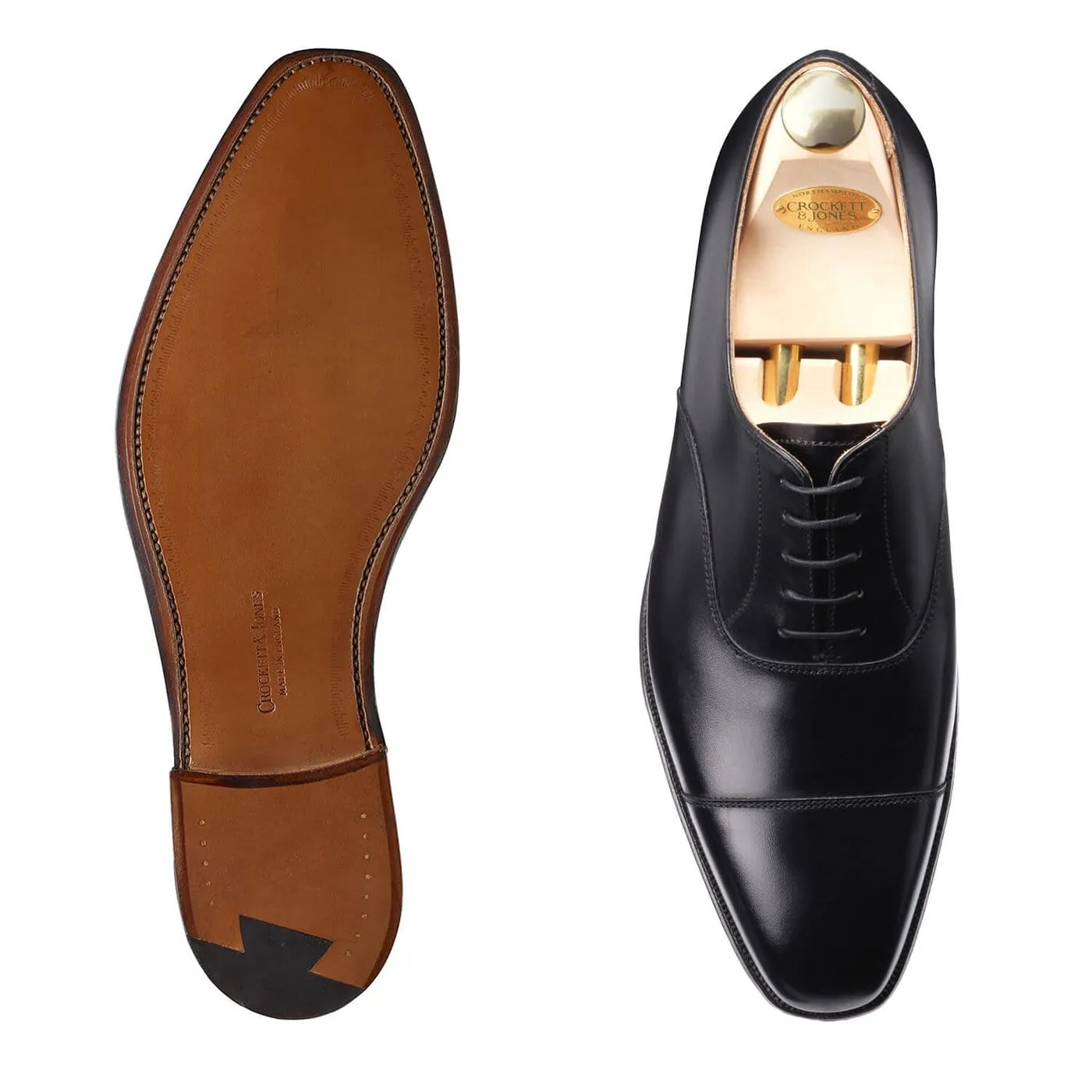 Polished Brown Oxfords Hallam Black Calf
