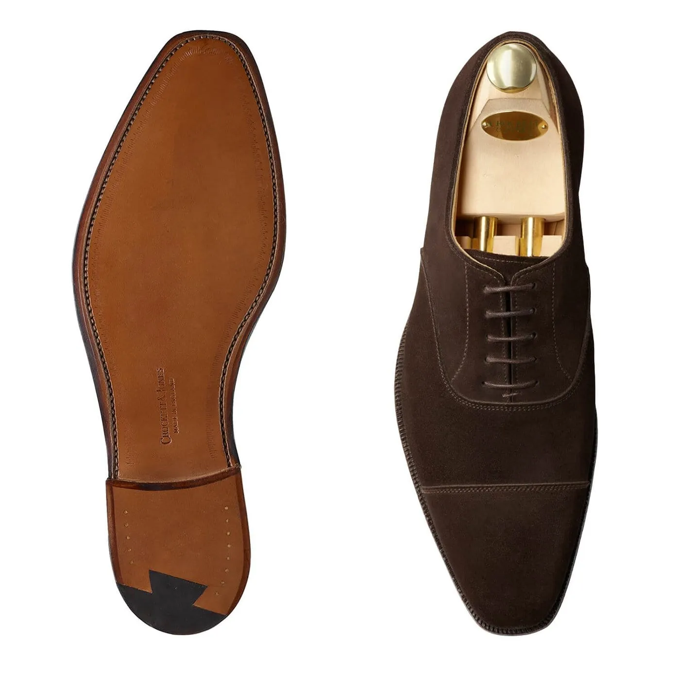 Hallam Espresso Calf Suede Designer Brand Oxfords