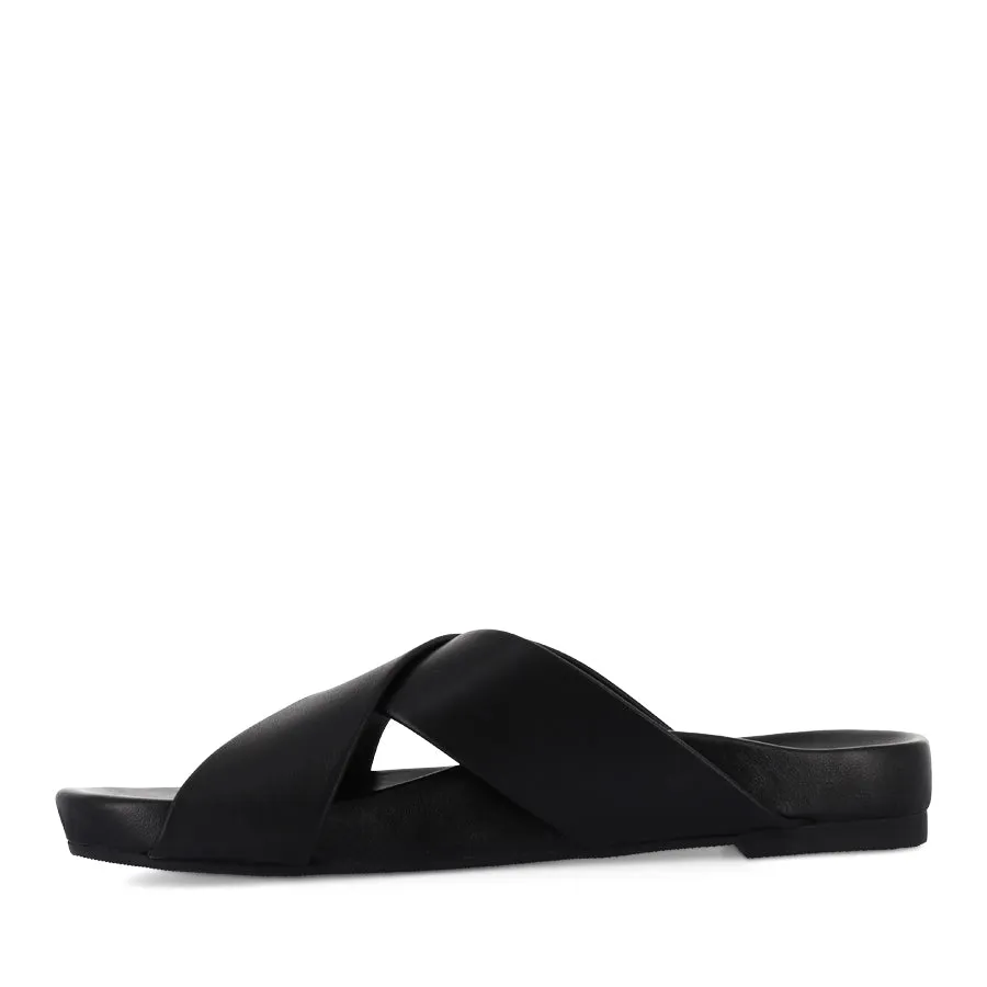 soft feel HALLE - BLACK BLACK LEATHER