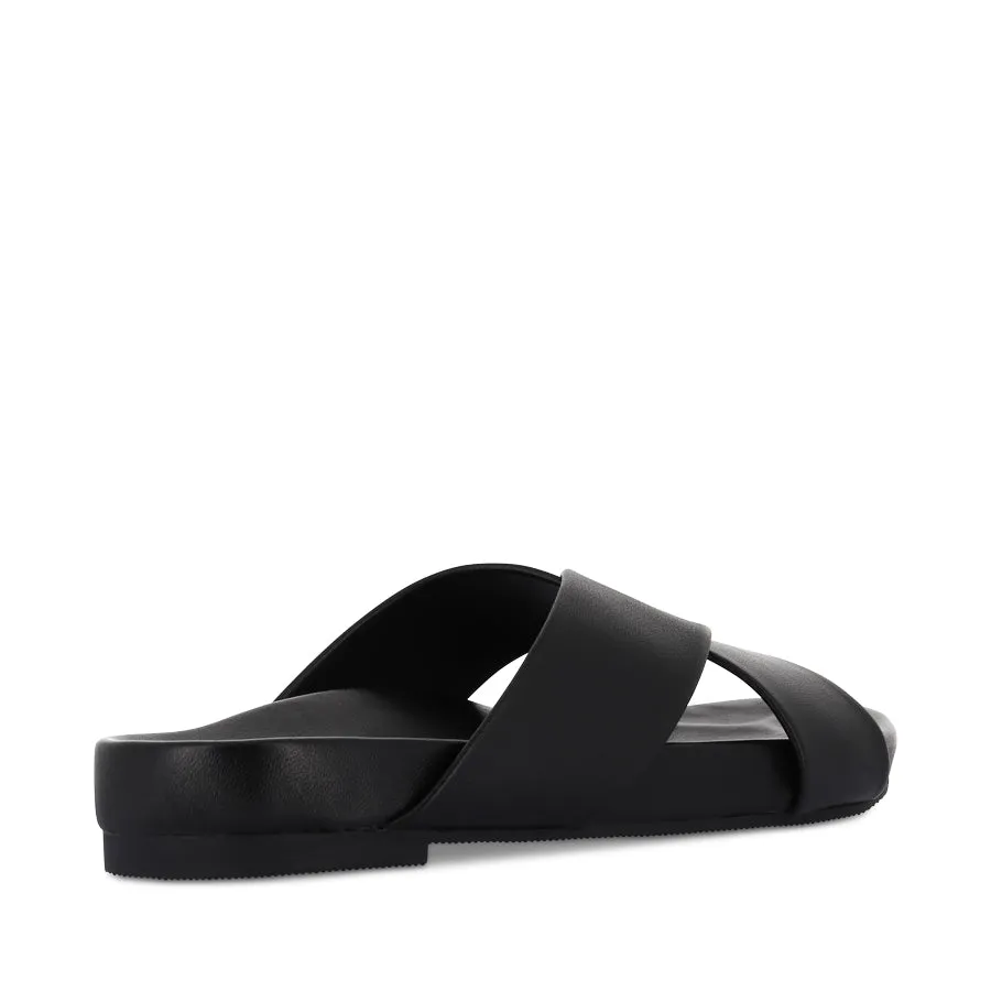 HALLE - BLACK BLACK LEATHER Breathability Enhancement Relaxing Footwear