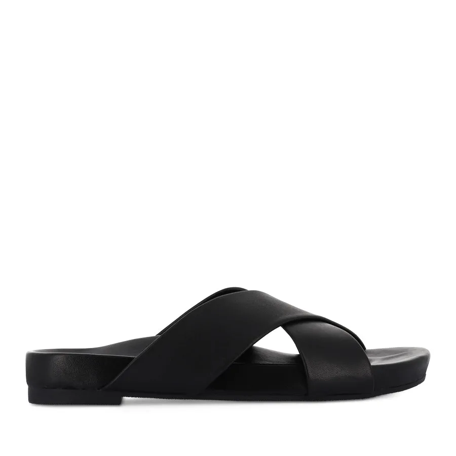 Adjustable lacing Reusable HALLE - BLACK BLACK LEATHER