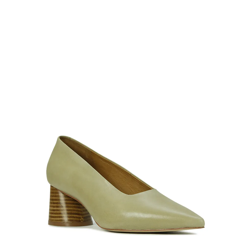 HALOS 2 LEATHER BLOCK HEEL Timeless Look