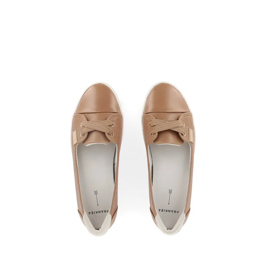 HANNAH III - CAMEL PUNCHED LEATHER Rubber Composite Anti Slip Lacing