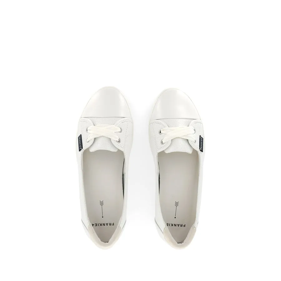 HANNAH III - WHITE PUNCHED LEATHER 3D printed midsole Core Fit