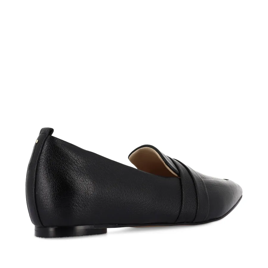 HARLOW - BLACK TUMBLED LEATHER Chic Minimalism