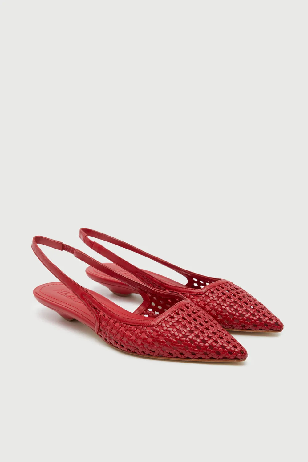 Harper Slingback Flats in Red Woven Leather Light Step Footwear City Explorer