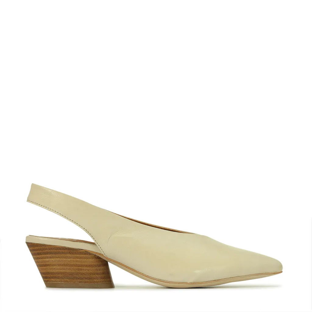 Frost Cool Coral View HAT LEATHER SLING BACK HEELS