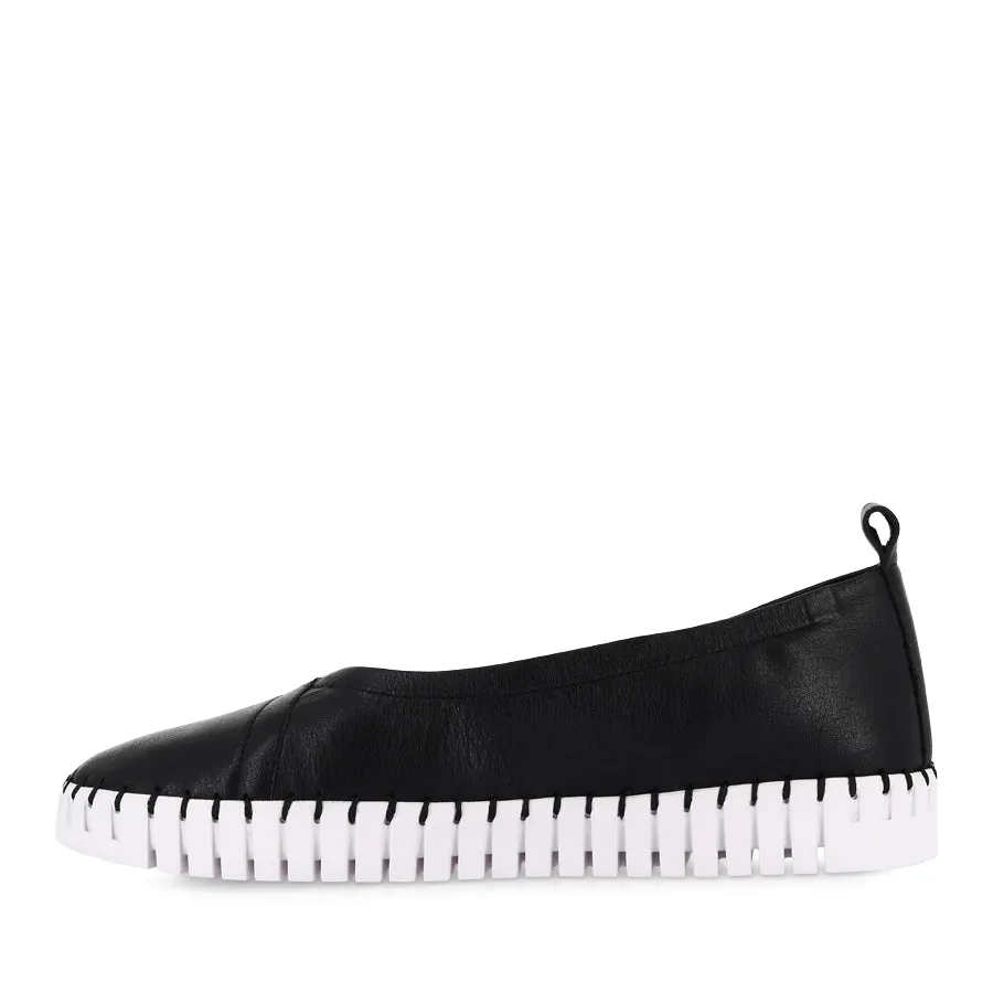 HEATON - BLACK LEATHER Lace Up