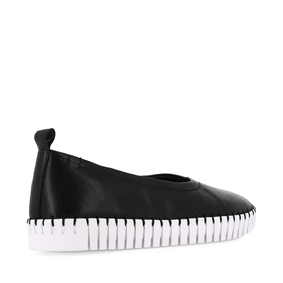 Flexible Footwear Wood Walk HEATON - BLACK LEATHER