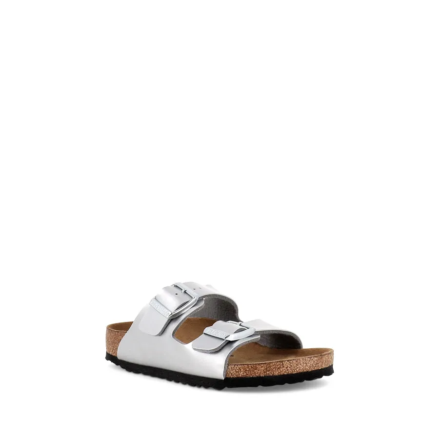 ARIZONA KIDS BIRKO-FLOR NARROW - METALLIC SILVER Minimal Feel Relaxing Shoes