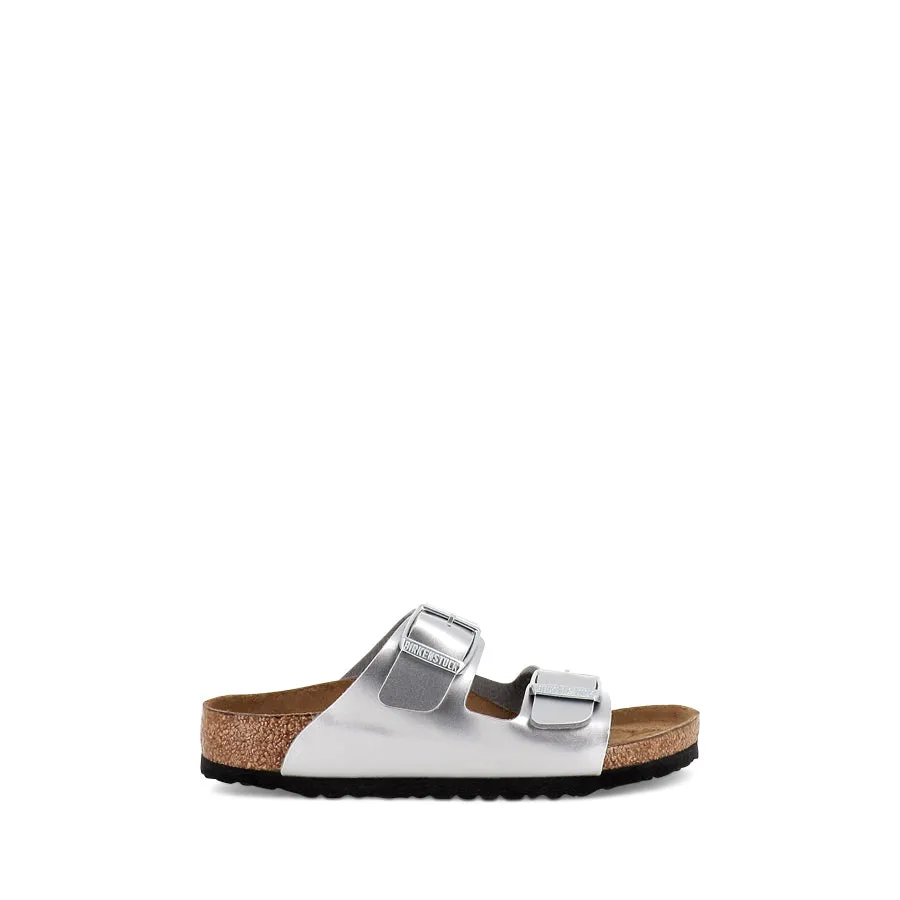 Red Bold Abrasion resistant ARIZONA KIDS BIRKO-FLOR NARROW - METALLIC SILVER
