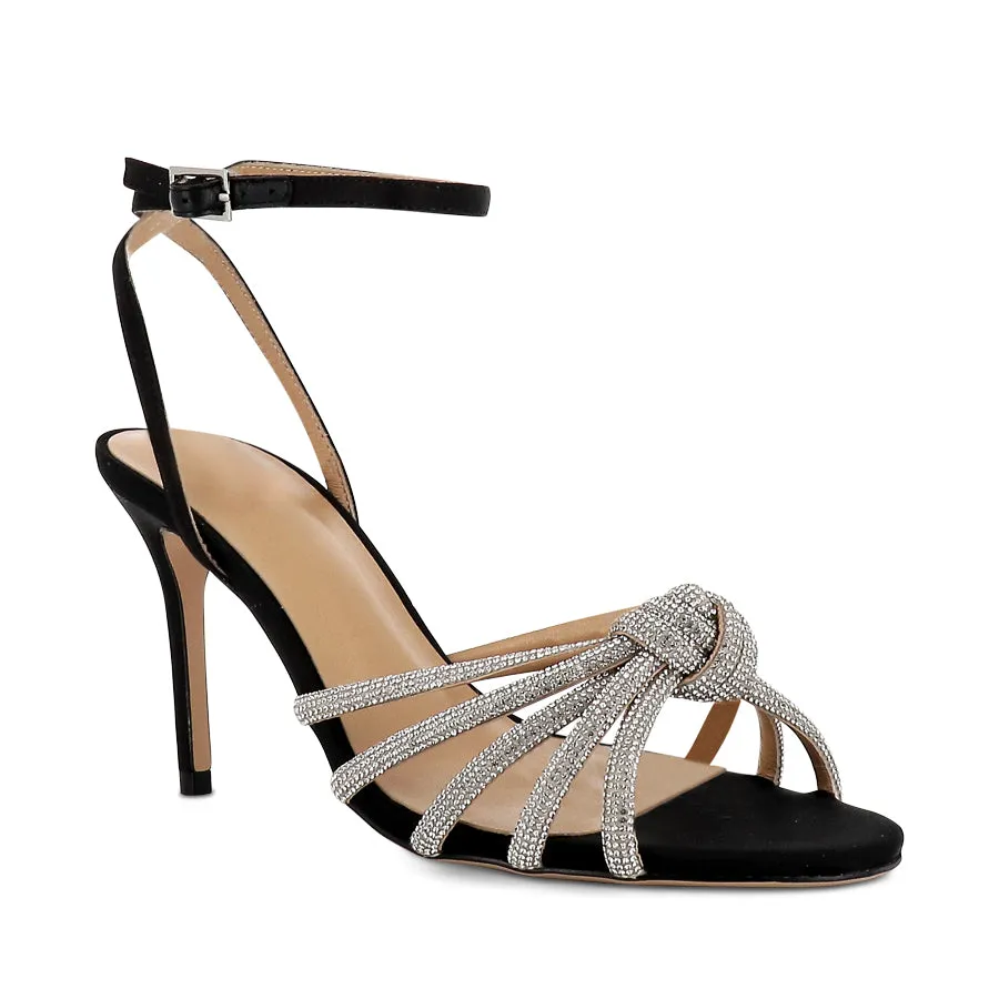 HELENA - BLACK SATIN outsole