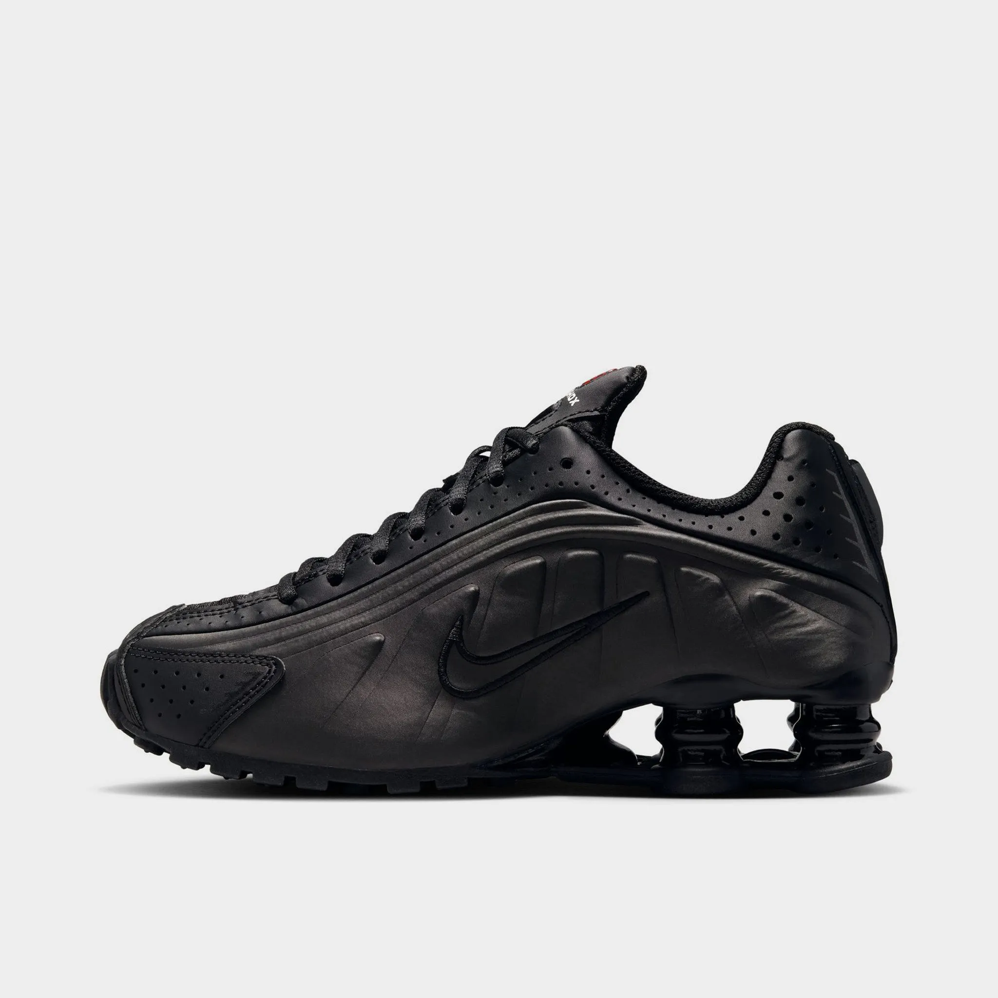 Nike Shox R4 GS Black / Black - Bright Crimson Soft Padding