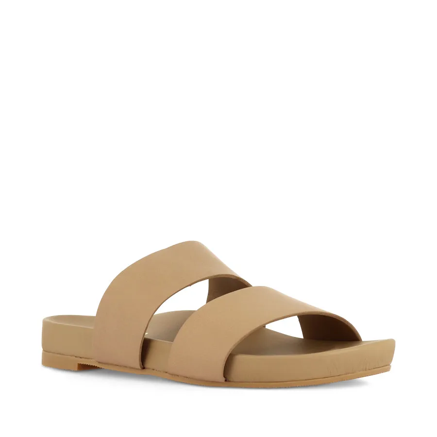 Shock Resistance Easy Beach Slip DAISY - CARAMEL CARAMEL LEATHER