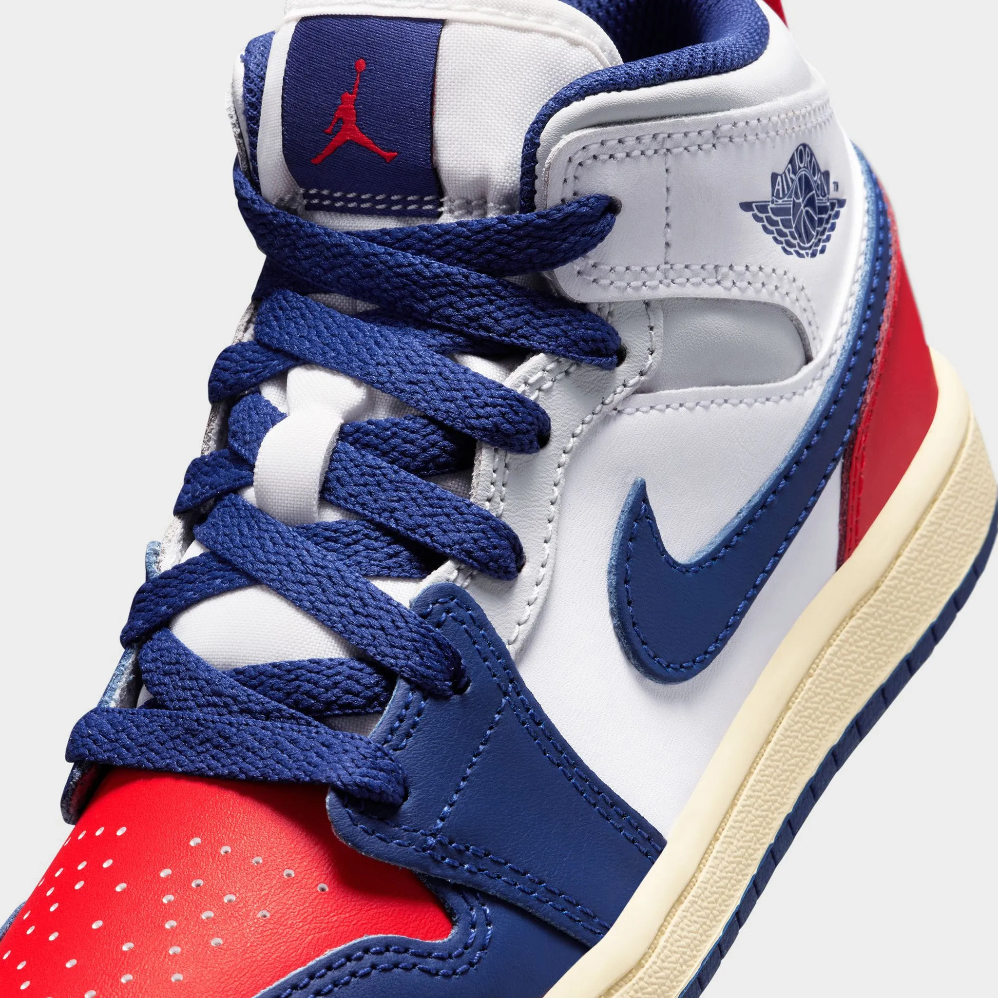 Jordan 1 Mid PS White / Deep Royal Blue - University Red Lightweight Movement Base Bounce Enhancement System