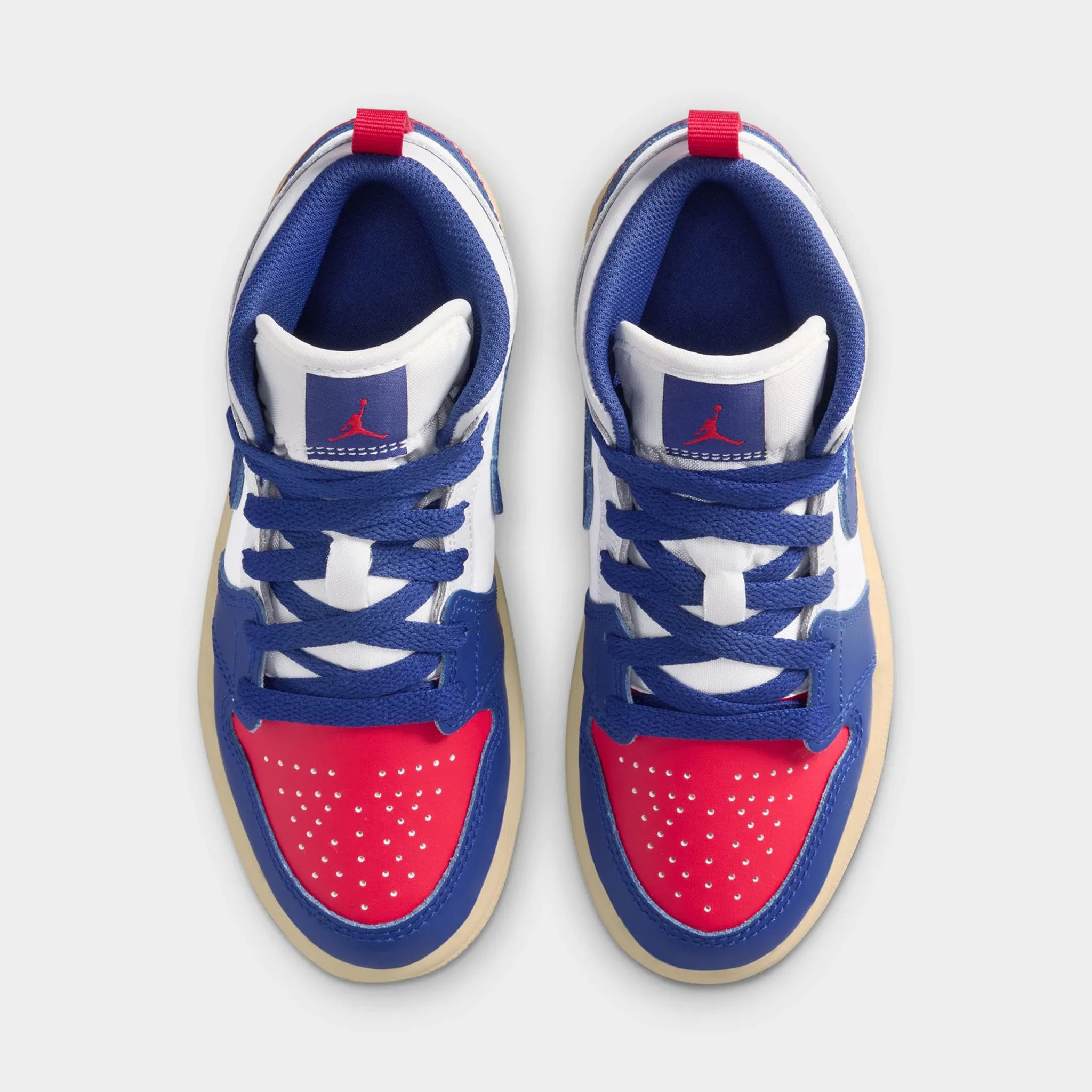Jordan 1 Mid PS White / Deep Royal Blue - University Red SyntheticMaterial