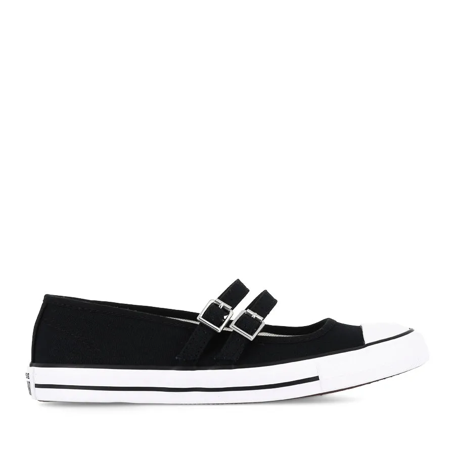 Stretch Fit Footwear Practical ALL STAR DAINTY MARY JANE SLIP - BLACK/EGRET/BLACK