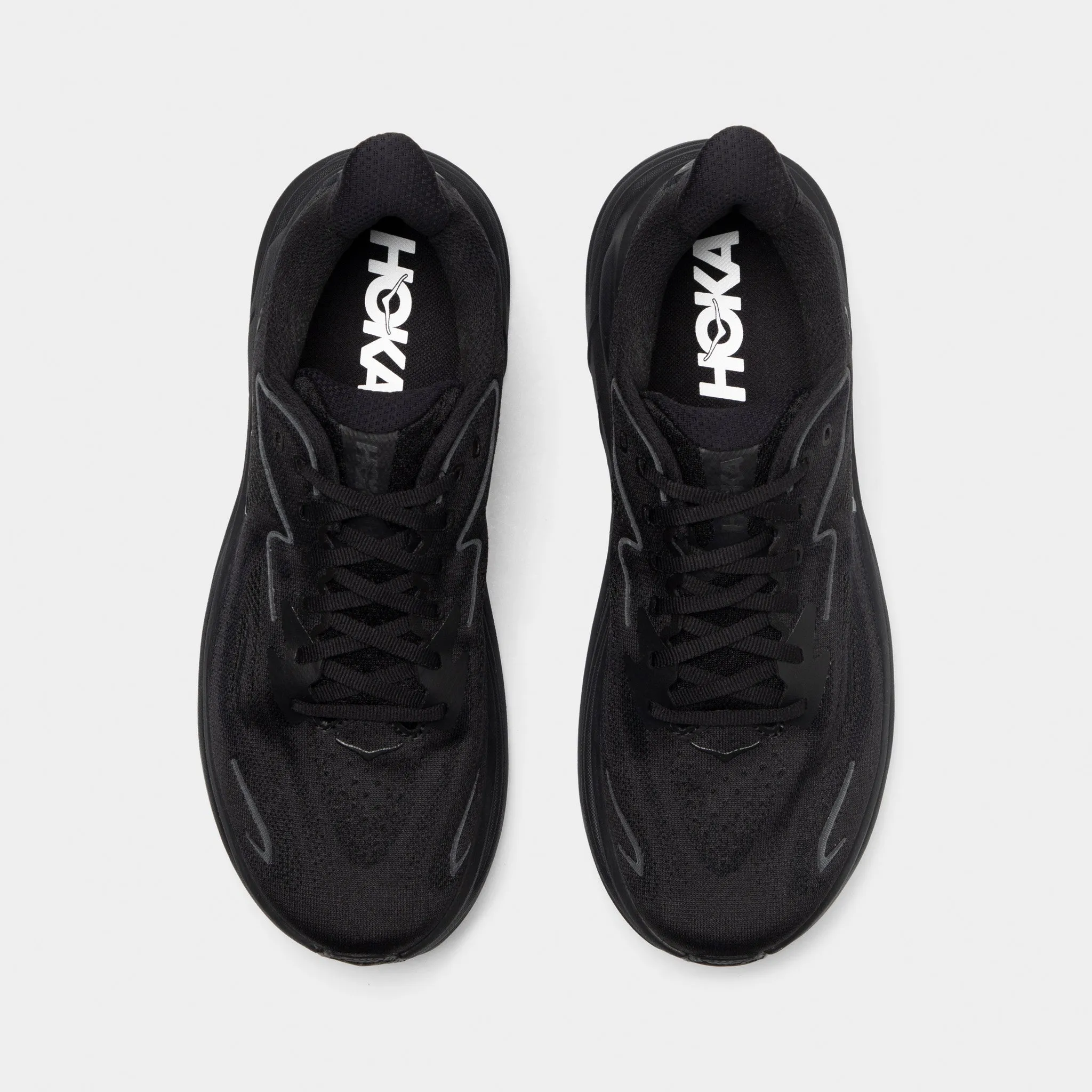 Hoka Clifton 10 Black / Black Tensile Lacing
