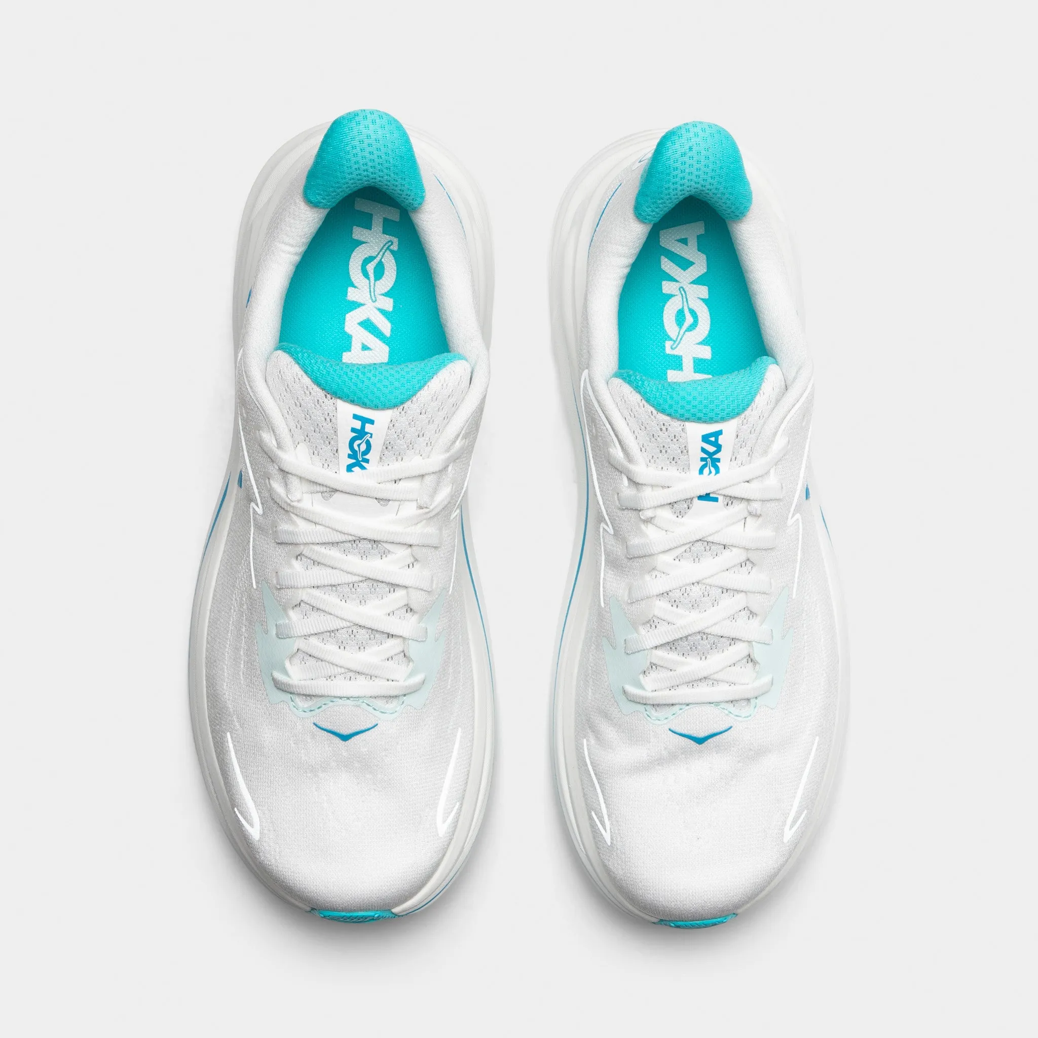 Hoka Clifton 10 White / Silver Shock Absorbing Rubber Zero Gravity Cushioning