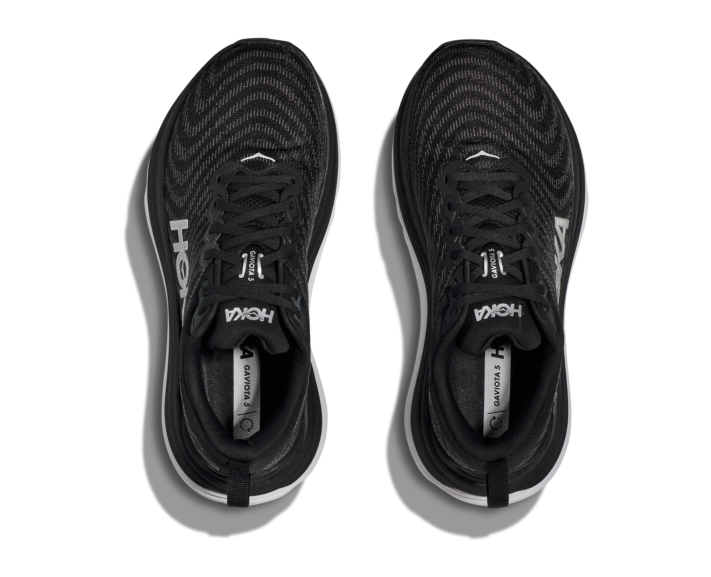 HOKA ONE ONE GAVIOTA 5  - BLACK & WHITE - 1134235BWHT Comfort Grip design