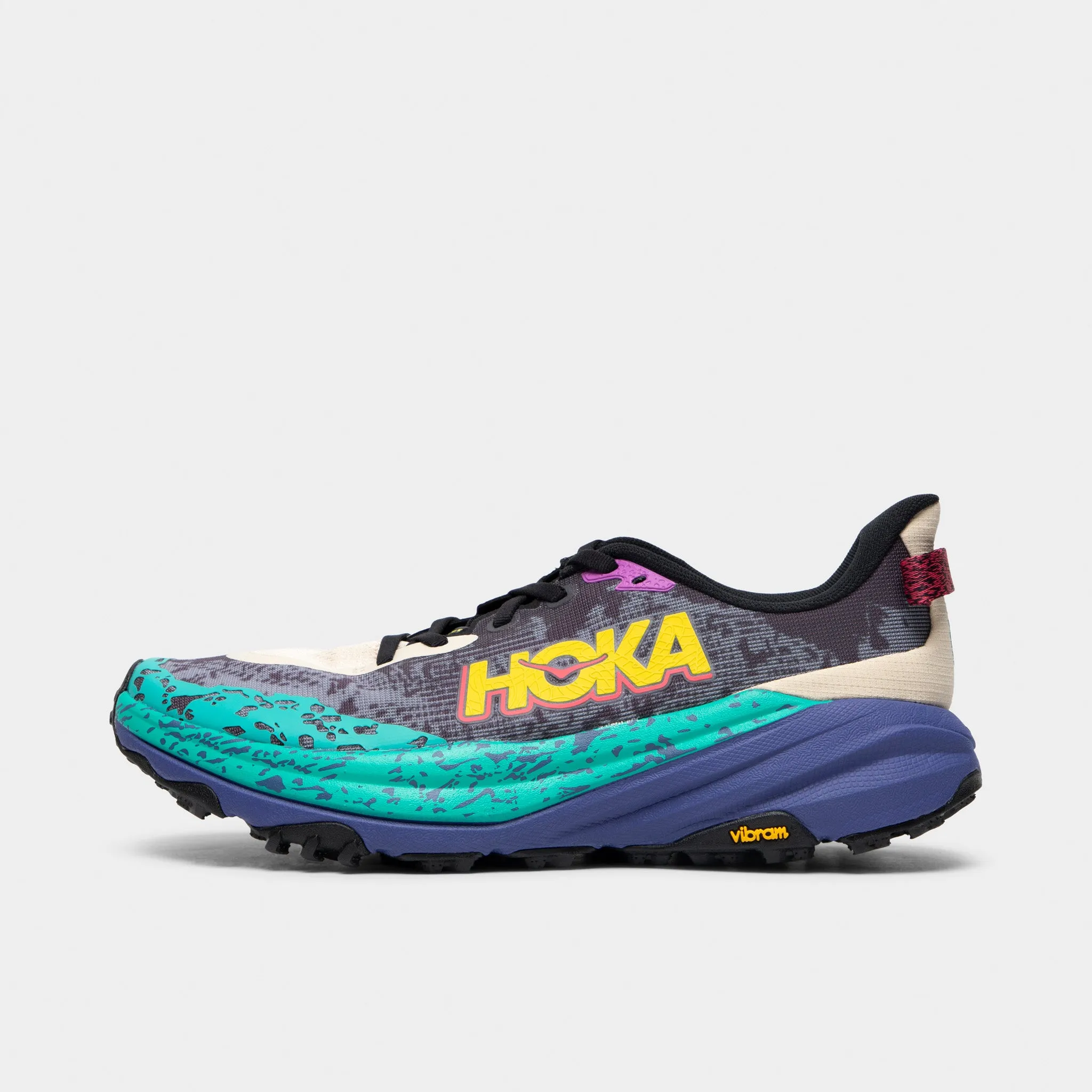 Hoka Speedgoat 6 Grey / Purple - Yellow Cushioned Feel Fitness Edge