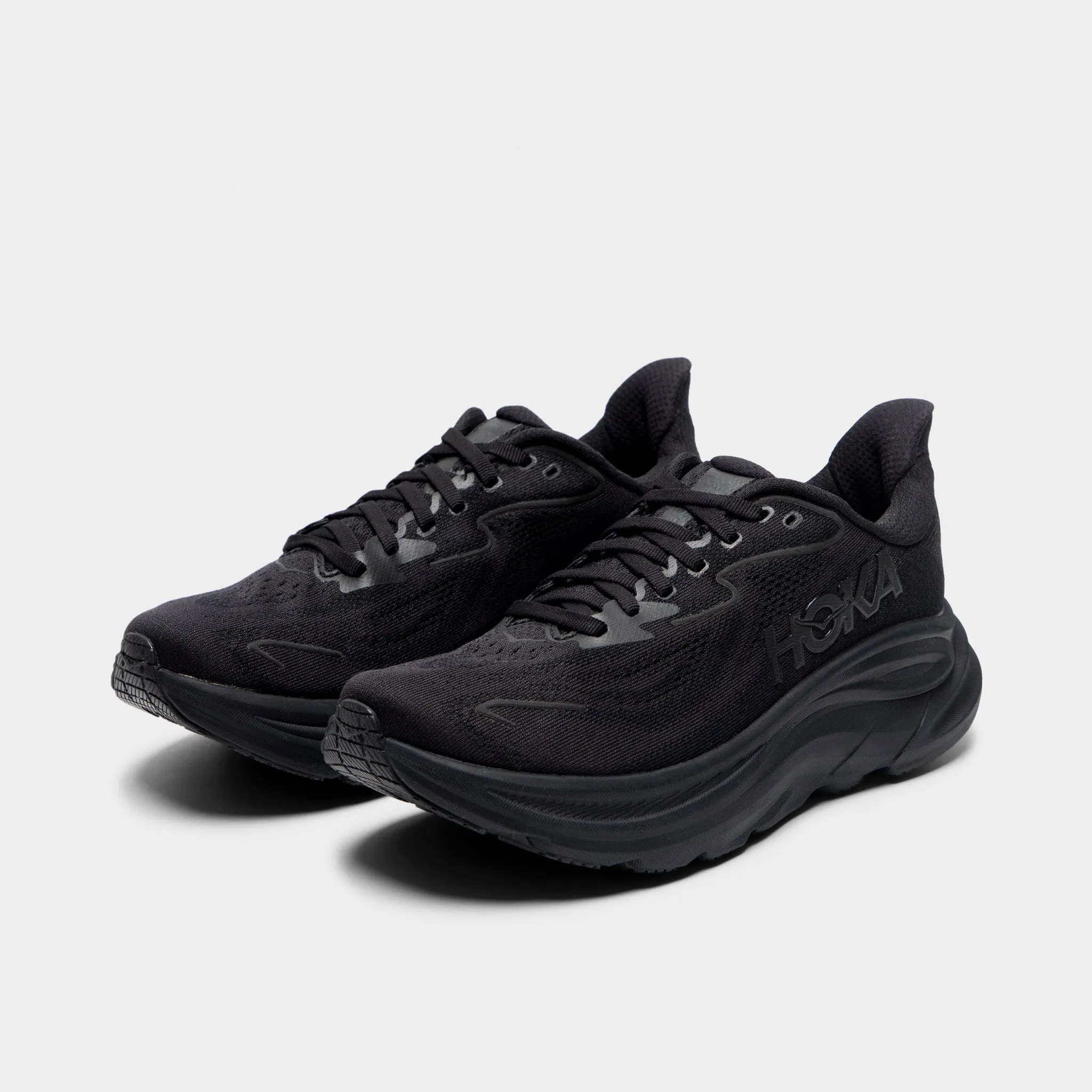Hoka Women's Clifton 10 Black / Black Casual Athletic Anatomical Heel Cup
