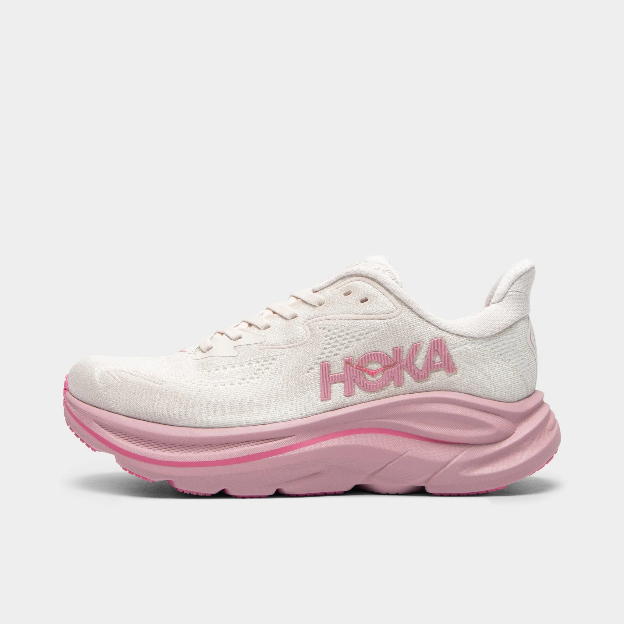Hoka Women's Clifton 10 Rose Cream / Dried Rose Foot Ease Sleek lines