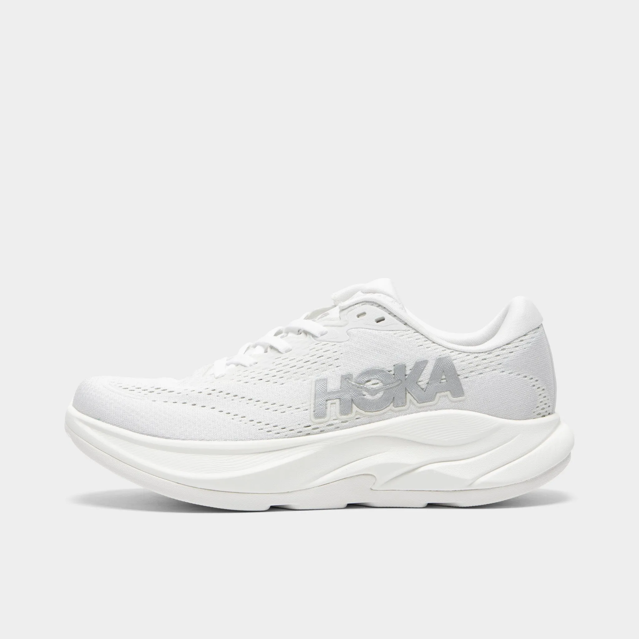 Hoka Women's Rincon 4 White / Silver Dynamic Arch Bridge Jump High