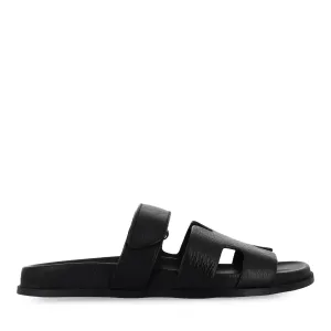 Poolside Ready beach shoes HOPES - BLACK BLACK LEATHER