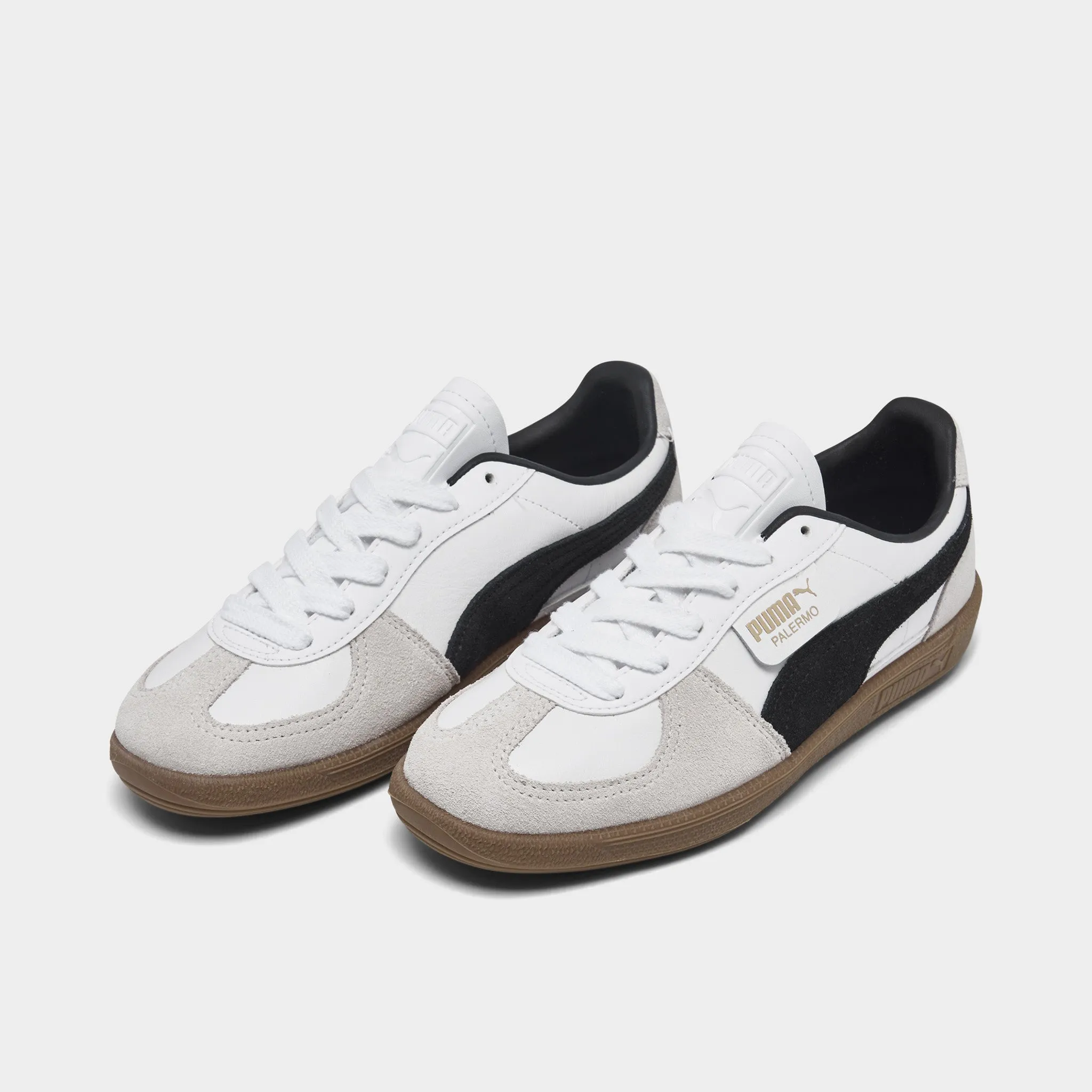 PUMA Women's Palermo Leather White / Vapor Grey - Gum Energy   Returning Vented Air Channels