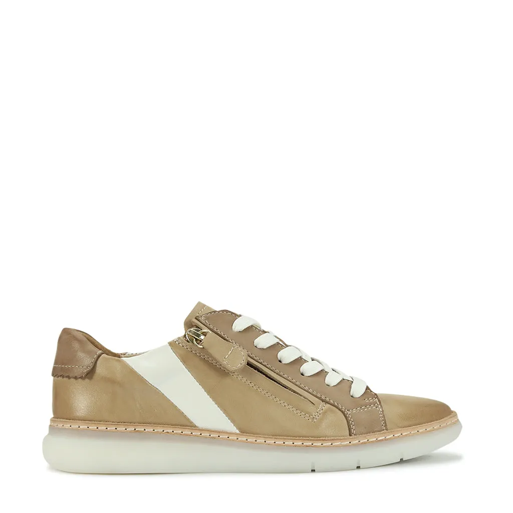Flat Knit Texture Vibrant sole ICON LOW-TOP SNEAKERS LEATHER