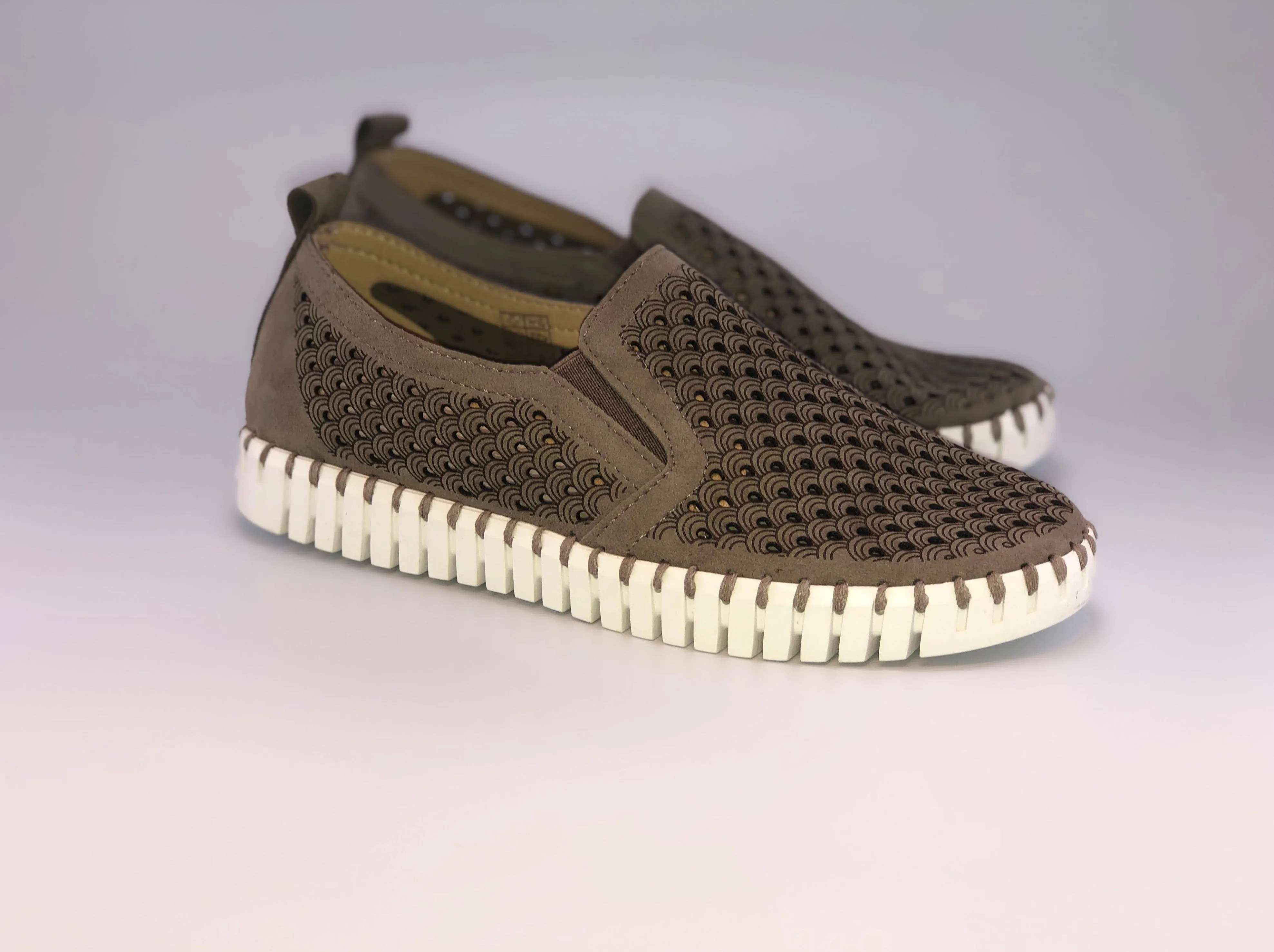 Rubber Sole Peace Step ILSE JACOBSEN TULIP W/ GORING - FALCON TAUPE - TULIP140232