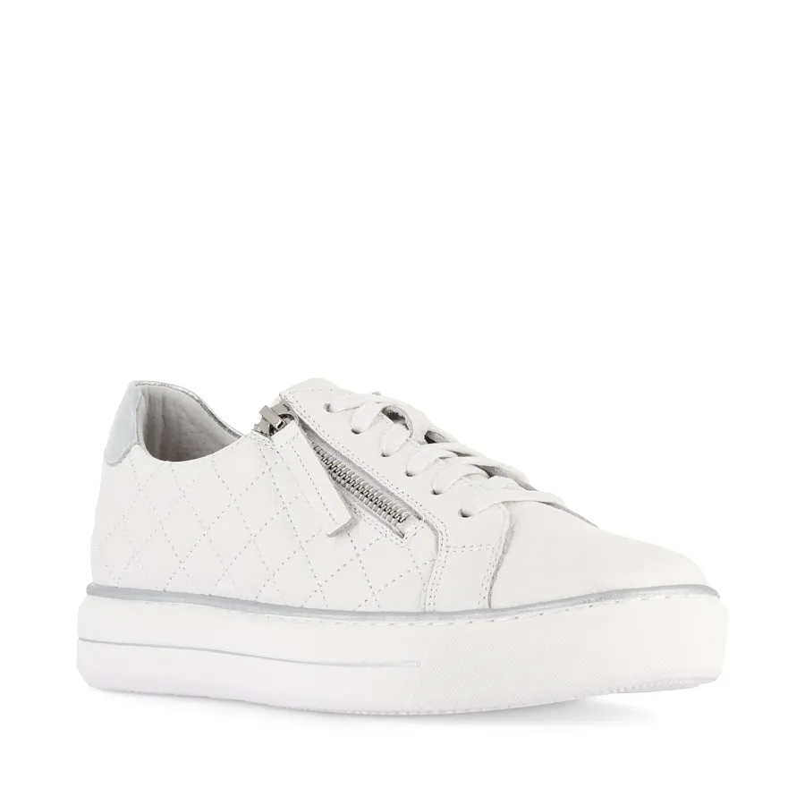 KOZIE W - WHITE-SILVER TUMBLE LEATHER Shock Diffusing
