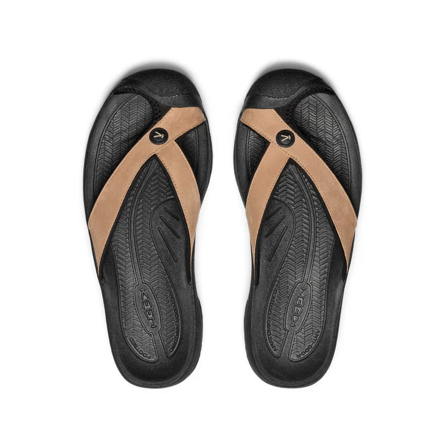 Men's Waimea Leather Flip-Flop  |  Cornstalk/Black Durable