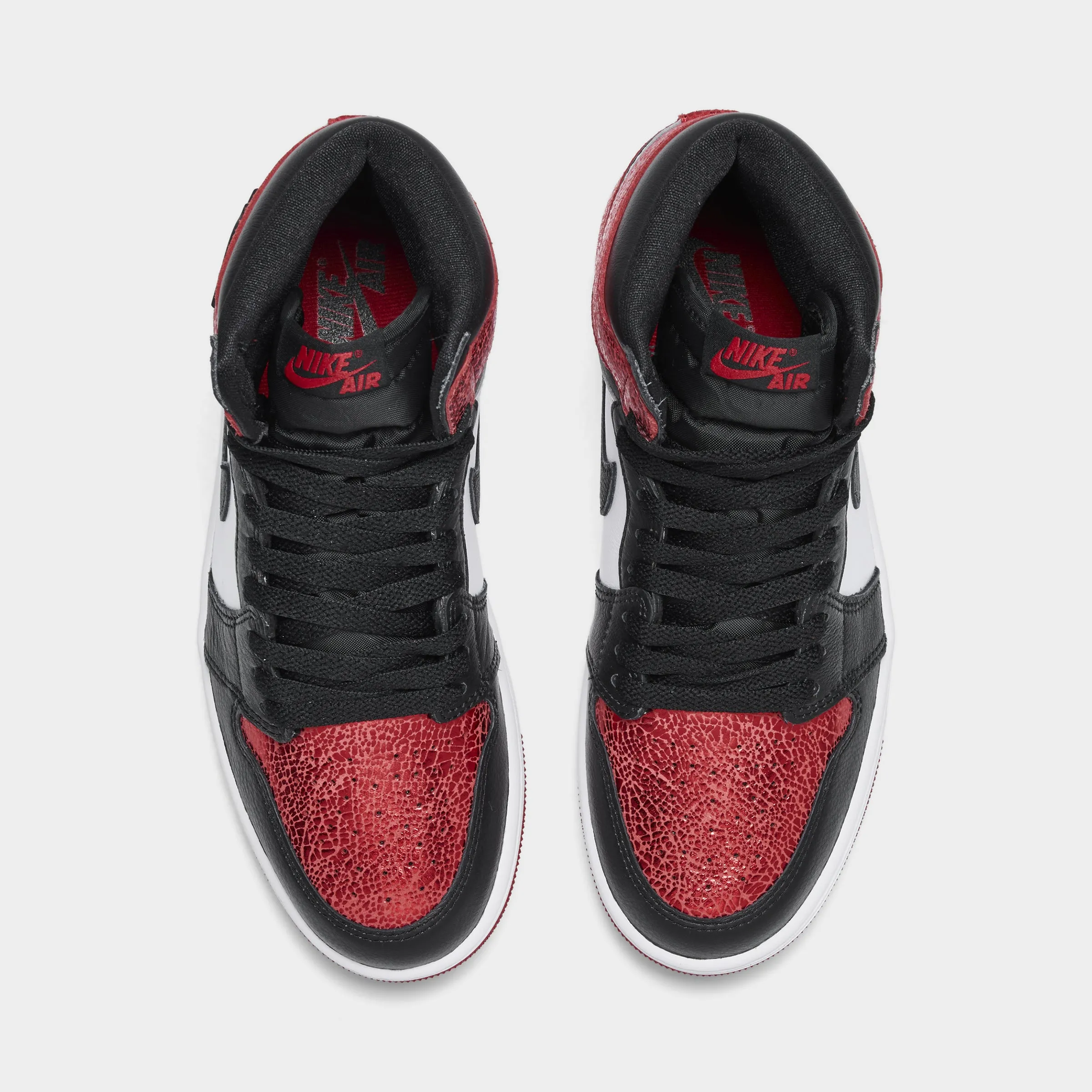 Jordan Women's 1 Retro High OG Varsity Red / Black - White Seamless Upper Construction Drop In Midsole